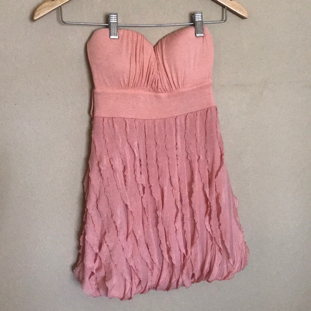 Pink strapless dress